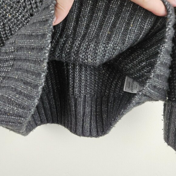 COLUMBIA Cable Knit Sweater Mens XS Oversized Fisherman Gray Wool Blend NICE - Picture 4 of 14